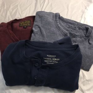 Bundle of Three - XL Henley Shirts.
